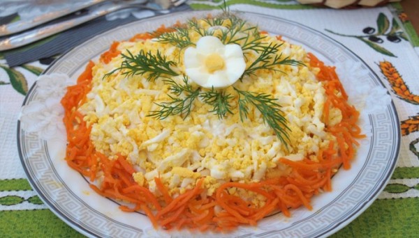 Салат с копченой куриной грудкой